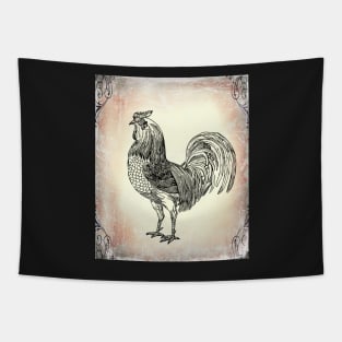 Antique Rooster on the Farm: Farmhouse decor Tapestry