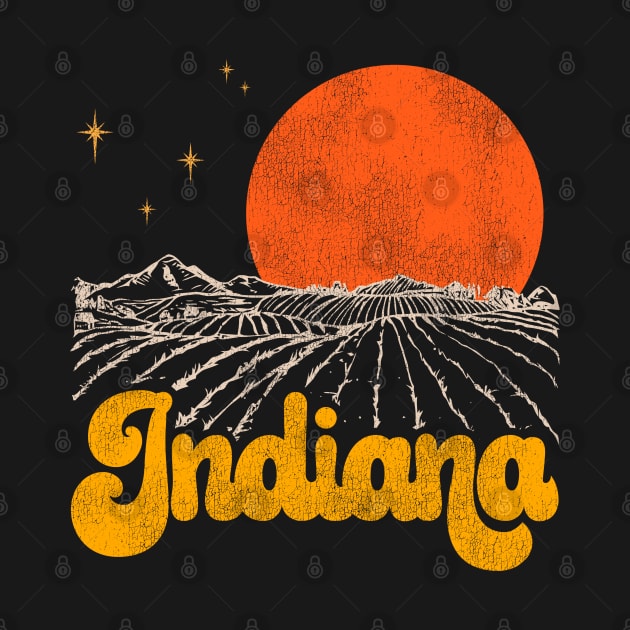 Vintage State of Indiana Mid Century Distressed Aesthetic by darklordpug