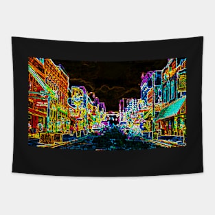 Main Street at Night Tapestry