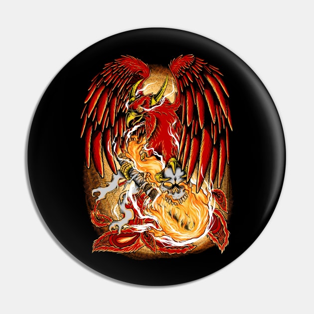 Red Fire Phoenix Pin by Dimas Haryo