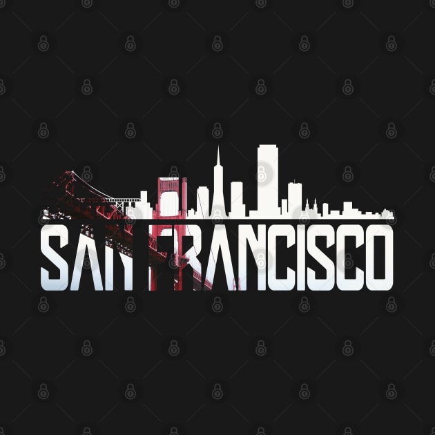 San Francisco Skyline Golden Gate Brigde California Gift SFO by smartrocket