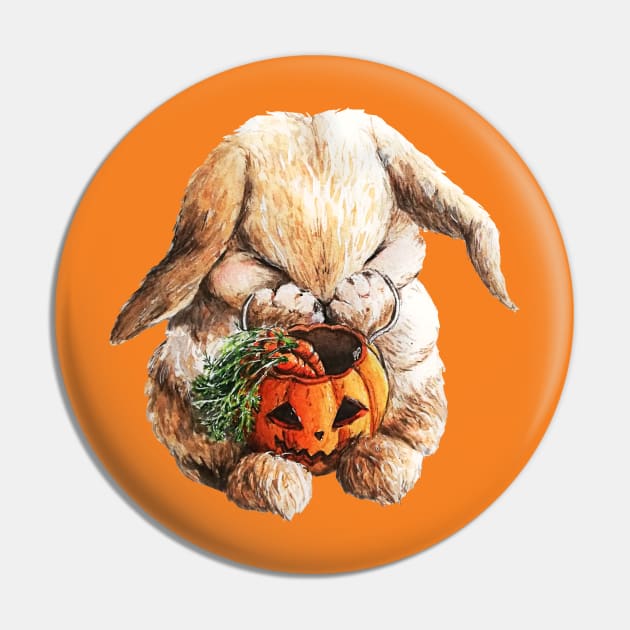 Cute Halloween Bunny with pumpkin basket Pin by mendic