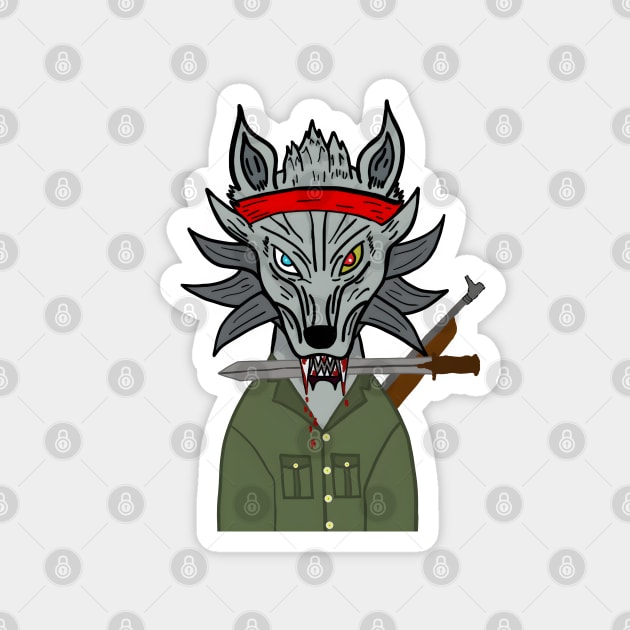 BussyWolves Rambo wolf Magnet by micho2591