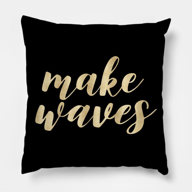 Make Waves of Gold Pillow by Cascadia by Nature Magick