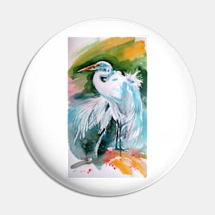 White heron Pin