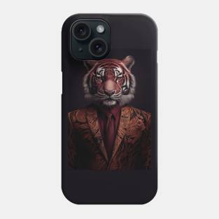 Adorable Tiger Wearing a Suit: Cute Wildlife Animals Phone Case