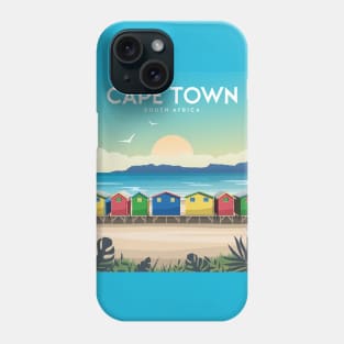 Cape Town Muizenberg Beach Huts at Sunset, South Africa Phone Case