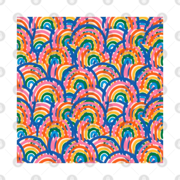 Cute Rainbow Colorful Pattern by Trippycollage