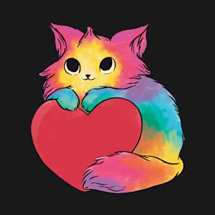 Rainbow Valentine Kitten T-Shirt