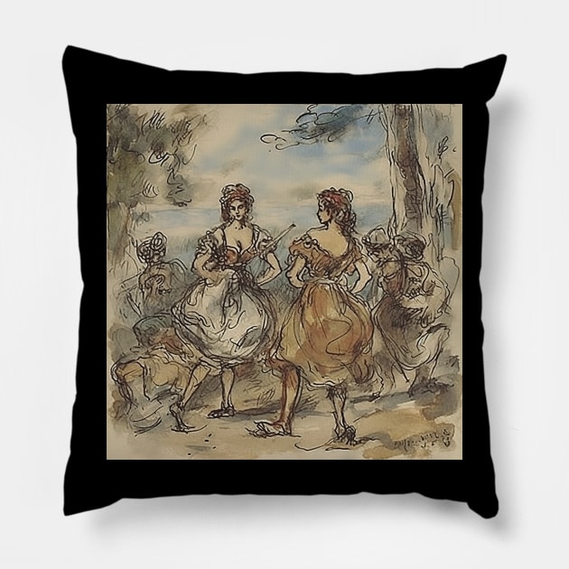 Eugène Delacroix drawing Pillow by ComicsFactory