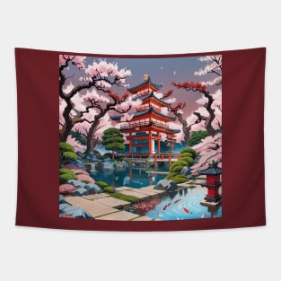 Koala Hidden Image in Japanese Garden Tapestry