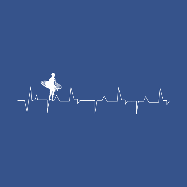 Heartbeat Surfer White by Coumenole Design