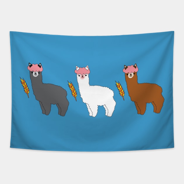 Pink Hair Alpacas I Tapestry by littleoddforest