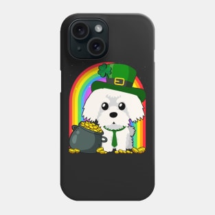 Maltese Rainbow Irish Clover St Patrick Day Dog Gift design Phone Case