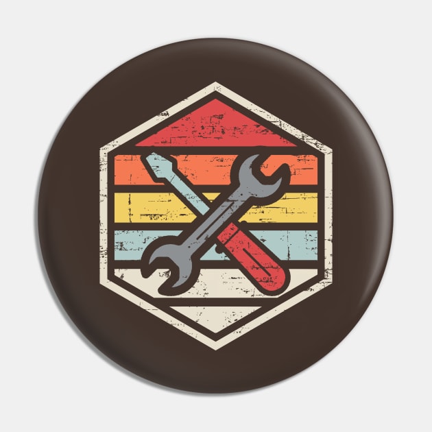 Retro Badge Tools Pin by rojakdesigns