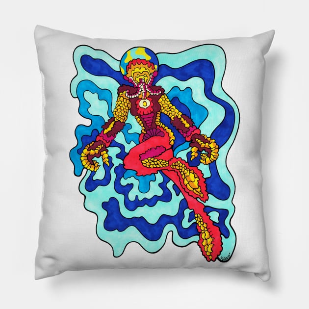 Other Worlds: Treading Through Space Plasma Pillow by SvanO Design