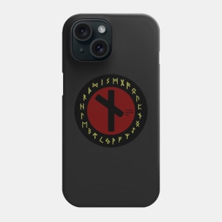 Red Nauthiz Futhark Rune Symbol Phone Case