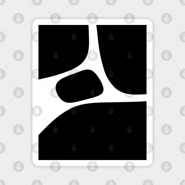 Monochrome Abstract Shapes Art Magnet by Trippycollage