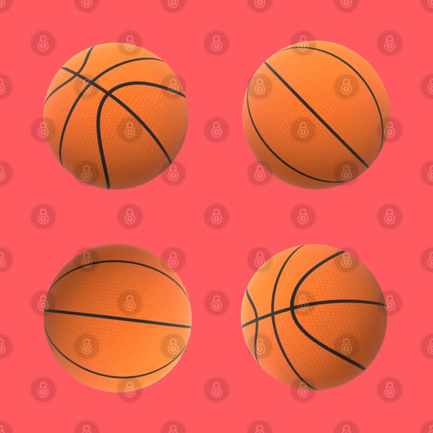 Basketball Lovers Basketballs Pattern for Fans and Players (Black Background) by Art By LM Designs 