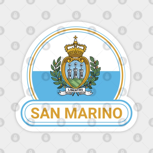 San Marino Country Badge - San Marino Flag Magnet by Yesteeyear