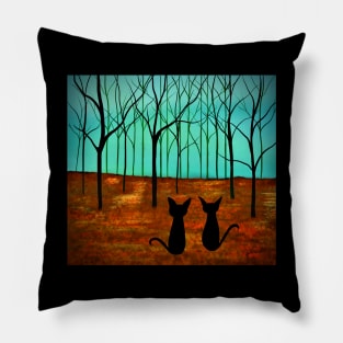 Autumn Forest Cats Pillow