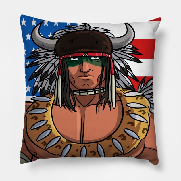 Native American Day Indian Pride Pillow by Noseking