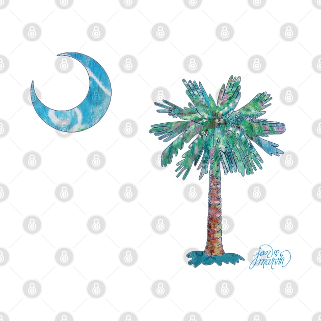 Palmetto Tree and Moon by Jan Marvin by janmarvin