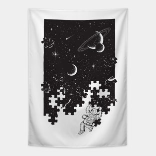 Astronaut Surreal Space Puzzle Tapestry