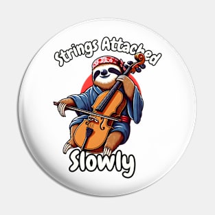 cello sloth Pin