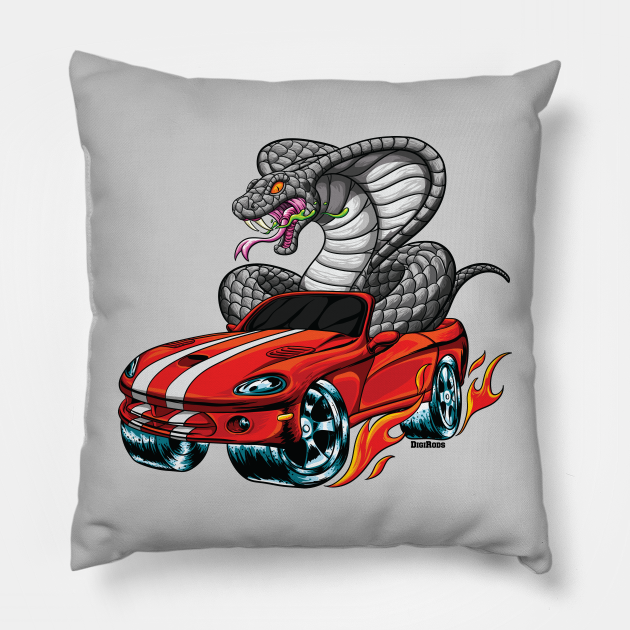 DigiRods Cobra Snake Racer Viper Hot Rod Sports Car Cartoon - Viper - Pillow | TeePublic DigiRods Cobra Snake Racer Viper Hot Rod Sports Car Cartoon - Viper - Pillow | TeePublic