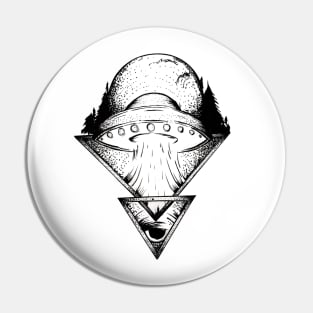 All Seeing UFO Pin