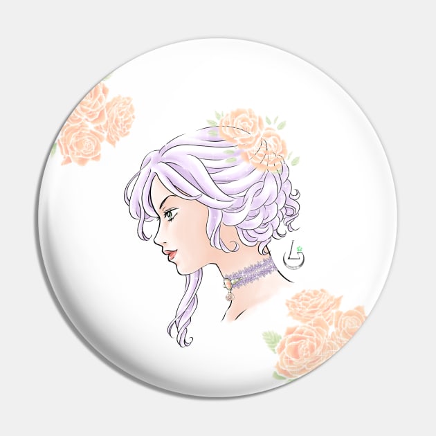 Lady Bara (Rose) Pin by AudreyWagnerArt