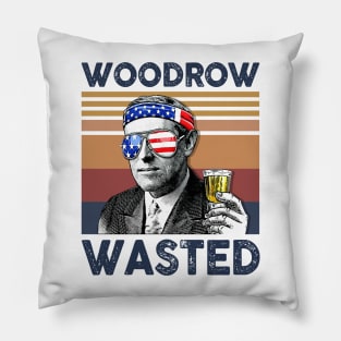 Woodrow Wasted US Drinking 4th Of July Vintage Shirt Independence Day American T-Shirt Pillow