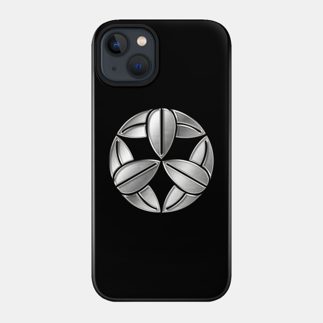 Takenaka Clan Kamon Silver Chrome - Takenaka Hanbei - Phone Case