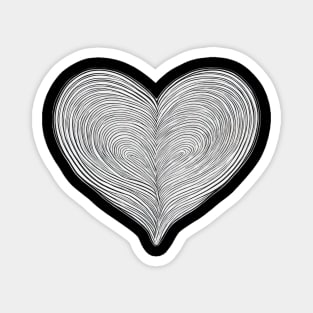 Black and white heart design | Magnet