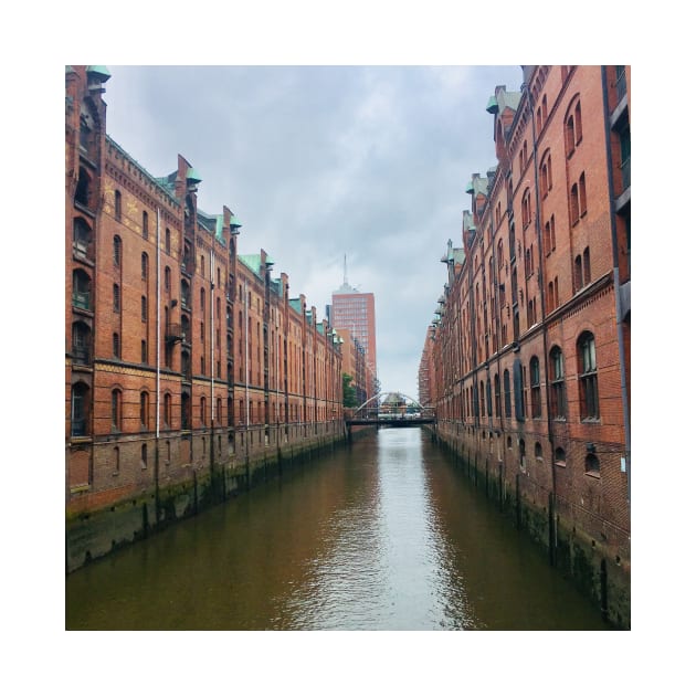 Hamburg canal speicherstadt by BlackWhiteBeige