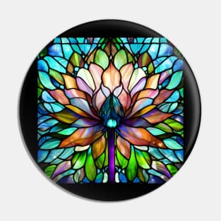 Stained Glass Lotus Flower Pin