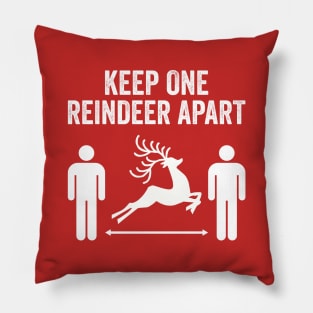 Keep One Reindeer Apart social distancing christmas Pillow