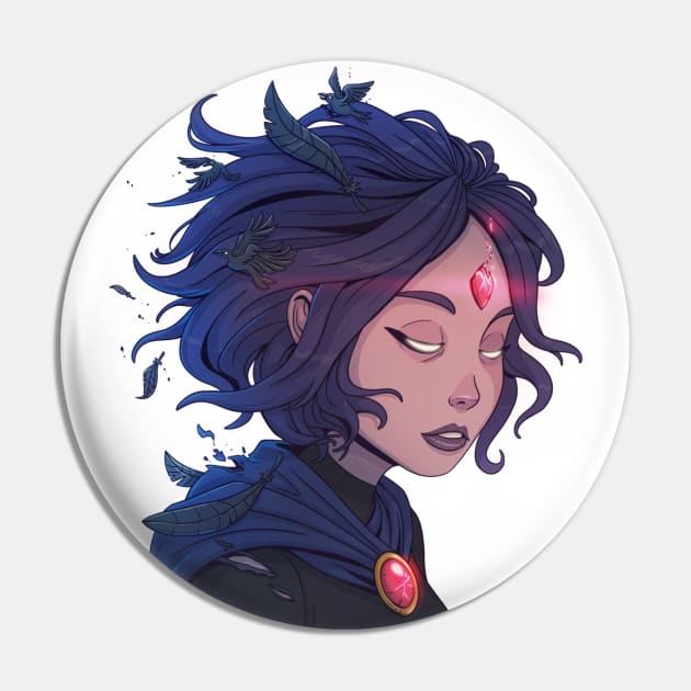 Raven Fan Art Pin by Maodraws