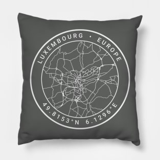 Luxembourg Map Pillow