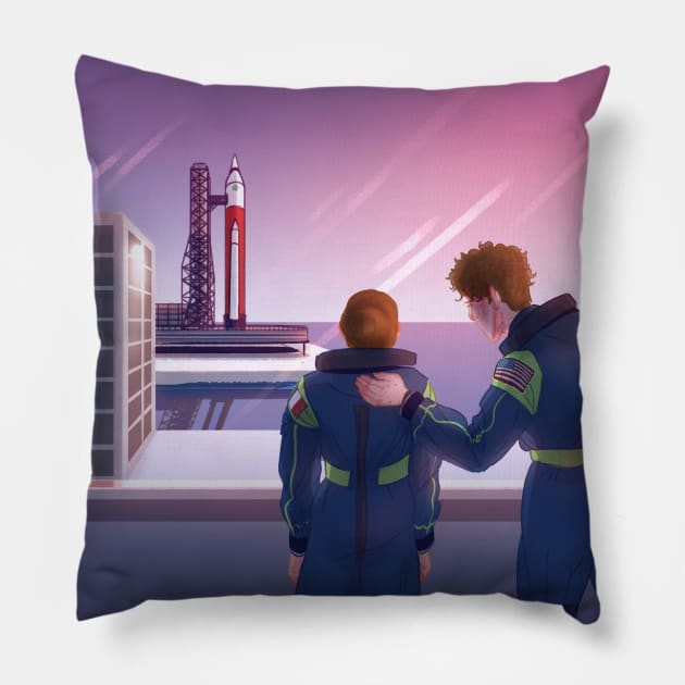 Preparing for Launch - Astronauts Theo and Adrienne from Resonance Pillow by RiverKai