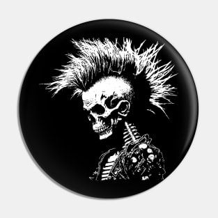 Mohican Punk Skull Pin