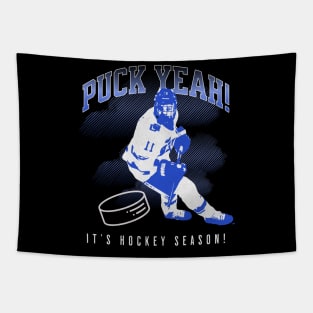 Puck Yeah It's Hockey Season Tapestry