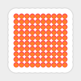 pop art pattern - toned orange and red pink circles Magnet