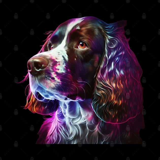 Neon English Springer Spaniel Dog by Sygluv