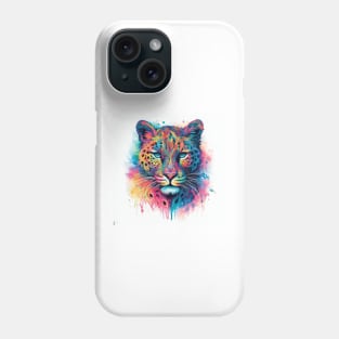 Abstract painting of a wild cougar Phone Case