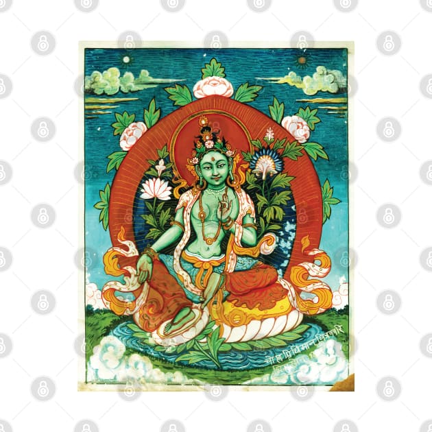 Green Tara Tapestry by mariasshop