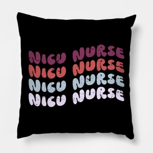 NICU Nurse ICU Neonatal Retro Nursing Team Tiny Humans Tee Pillow