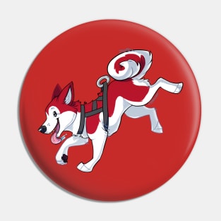 Red Husky Running Pin