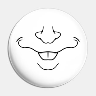 Derpy Bucktooth Smile  - Face Mask Pin